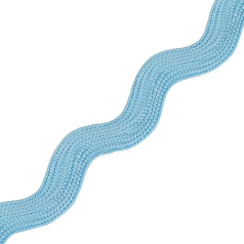 Jumbo RIC Rac 9,5 mm breites Band und Borte zum Nähen, Bänder, dekorative Borten, Bastelbänder und Zierteile, Stoffeinfassung, Weihnachten, Näh- und DIY-Projekte (Hellblau, 25 m) Craft Queen LTD von CRAFT Queen LTD