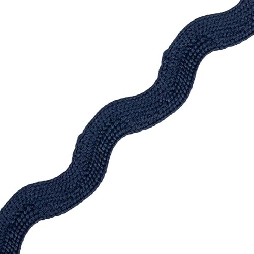 Jumbo RIC Rac 9,5 mm breites Band und Borte zum Nähen, Bänder, dekorative Borten, Bastelbänder und Zierteile, Stoffeinfassung, Weihnachten, Näh- und DIY-Projekte (Marineblau, 5 m) Craft Queen LTD von CRAFT Queen LTD