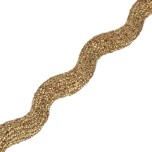 Jumbo RIC Rac 9,5 mm breites Band und Borte zum Nähen, Bänder, dekorative Borten, Bastelbänder und Zierteile, Stoffeinfassung, Weihnachten, Näh- und DIY-Projekte (Metallic-Gold, 10 m) Craft Queen LTD von CRAFT Queen LTD
