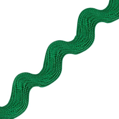 Jumbo RIC Rac 9,5 mm breites Band und Borte zum Nähen, Bänder, dekorative Borten, Bastelbänder und Zierteile, Stoffeinfassung, Weihnachten, Näh- und DIY-Projekte (Smaragdgrün, 25 m) Craft Queen LTD von CRAFT Queen LTD