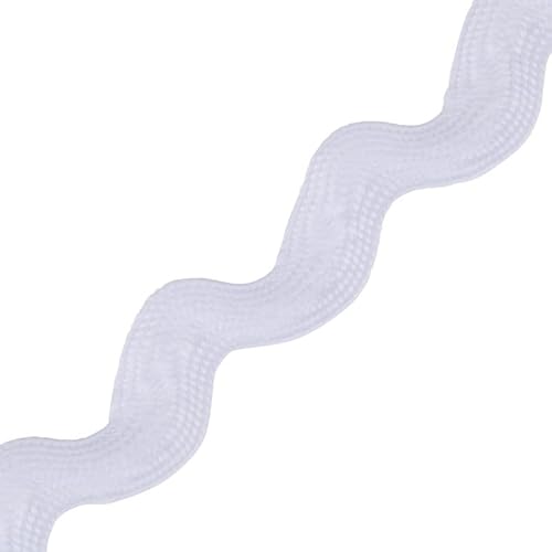 Jumbo RIC Rac 9,5 mm breites Band und Borte zum Nähen, Bänder, dekorative Borten, Bastelbänder und Zierteile, Stoffeinfassung, Weihnachten, Näh- und DIY-Projekte (Weiß, 25 m) Craft Queen LTD von CRAFT Queen LTD