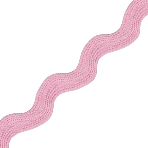 Jumbo RIC Rac 9,5 mm breites Band und Borte zum Nähen, Bänder, dekorative Borten, Bastelbänder und Zierteile, Stoffeinfassung, Weihnachten, Näh- und DIY-Projekte (blassrosa, 25 m) Craft Queen LTD von CRAFT Queen LTD