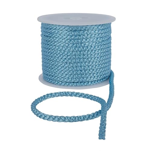 Kreppkordel - 6 mm Baumwollseil, starke Makramee-Schnur für DIY-Bastelprojekte, Paspelschnur für Kissen, Nylon-Kordel, strapazierfähige & Mehrzweck-Baumwoll-Nylon, starke Schnur (Hellblau, 1) von CRAFT Queen LTD
