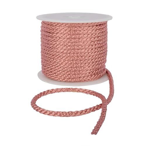 Kreppkordel - 6 mm Baumwollseil, starke Makramee Schnur für DIY Bastelprojekte, Paspelschnur für Kissen, Nylon-Kordel, strapazierfähige & Mehrzweck-Baumwoll-Nylon-starke Schnur (Rosa, 1) von CRAFT Queen LTD