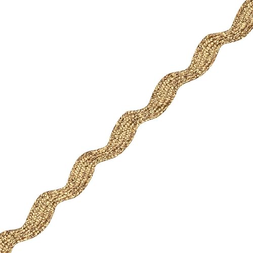 Narrow RIC Rac 4,5 mm breites Band und Besatz zum Nähen, Bänder, dekorative Borten, Bastelbänder und Zierteile, Stoffeinfassung, Weihnachten, Näh- und DIY-Projekte (Metallic-Gold, 1 m) Craft Queen LTD von CRAFT Queen LTD
