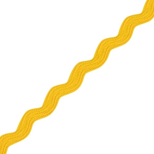 Narrow RIC Rac 4,5 mm breites Band zum Nähen, Bänder, dekorative Borten, Bastelbänder und Zierteile, Stoffeinfassung, Weihnachten, Näh- und DIY-Projekte (Gelb, 10 m) Craft Queen LTD von CRAFT Queen LTD