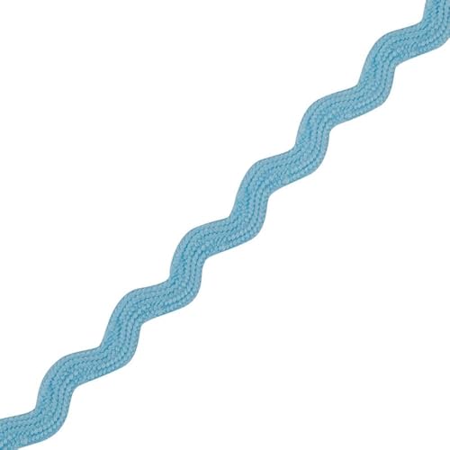 Narrow RIC Rac 4,5 mm breites Band zum Nähen, Bänder, dekorative Borten, Bastelbänder und Zierteile, Stoffeinfassung, Weihnachten, Näh- und DIY-Projekte (Hellblau, 1 m) Craft Queen LTD von CRAFT Queen LTD