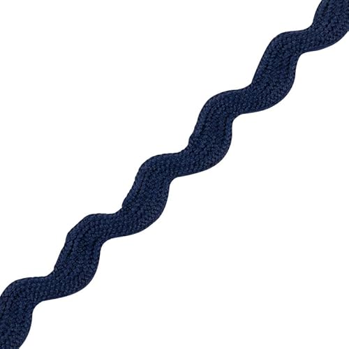 Narrow RIC Rac 4,5 mm breites Band zum Nähen, Bänder, dekorative Borten, Bastelbänder und Zierteile, Stoffeinfassung, Weihnachten, Näh- und DIY-Projekte (Marineblau, 1 m) Craft Queen LTD von CRAFT Queen LTD