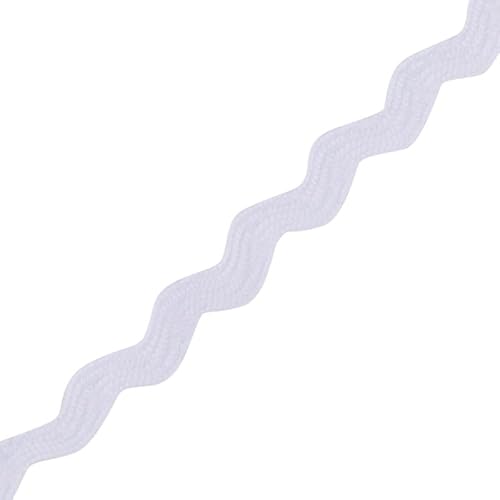 Narrow RIC Rac 4,5 mm breites Band zum Nähen, Bänder, dekorative Borten, Bastelbänder und Zierteile, Stoffeinfassung, Weihnachten, Näh- und DIY-Projekte (Weiß, 10 m) Craft Queen LTD von CRAFT Queen LTD