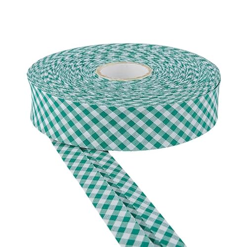 Schrägband, 30 mm breit, Baumwolle, Gingham-Muster, 5 m und 25 m, Weiß, doppelt gefaltet, Einfassung zum Nähen, Wimpelketten, Handwerk, Polster, Paspelierung und Kleidungsstücke, Flaschengrün, 25 m Schrägband, 30 mm breit, Baumwolle, Gingham-Muster, 5 m und 25 m, Weiß, doppelt gefaltet, Einfassung zum Nähen, Wimpelketten, Handwerk, Polster, Paspelierung und Kleidungsstücke, Flaschengrün, 25 m von CRAFT Queen LTD