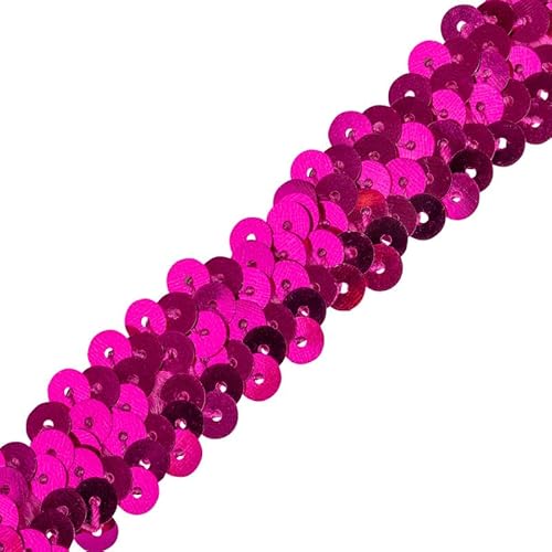 Stretch-Paillettenbesatz: elastisches Paillettenband zum Basteln, Nähen und Schneidern, 20 mm breit, vielseitiger Rand für DIY-Projekte (Kirschrot, 10) Craft Queen LTD von CRAFT Queen LTD