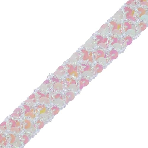 Unelastisches Paillettenband, 3 Reihen Pailletten, unelastisches Band für Handwerk, Nähen, Schneidern, Silberholographie (Multi Holographie, 1) Craft Queen LTD von CRAFT Queen LTD