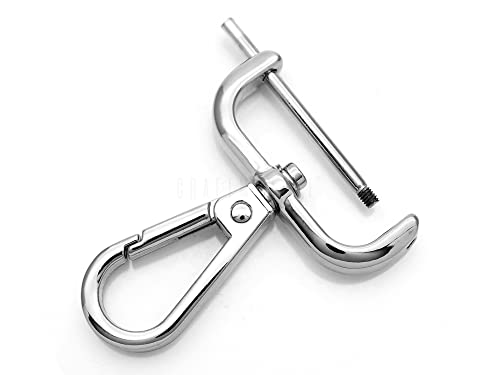 CRAFTMEMORE 2 abnehmbare Karabinerhaken mit Schraubstange VT493 Taschenriemen, Hardware-Ersatz (3,8 cm, Silber) von CRAFTMEMORE
