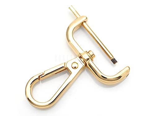 CRAFTMEMORE 2 abnehmbare Karabinerhaken mit Schraubstange VT493 Taschenriemen, Hardware-Ersatz (3,8 cm, Gold) von CRAFTMEMORE