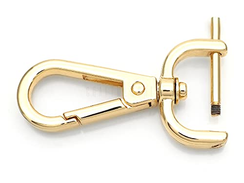 CRAFTMEMORE 2 abnehmbare Karabinerhaken mit Schraubstange VT493 Taschenriemen, Hardware-Ersatz (3/4 Zoll, Gold) von CRAFTMEMORE