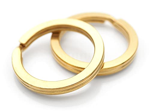 CRAFTMEMORE 4 Stück massives Messing Split Ring Connector Schlüsselanhänger Ringe DIY Lederwaren, Gebürstetes Messing, 1" (25mm) von CRAFTMEMORE
