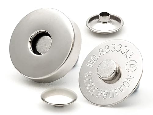 CRAFTMEMORE 6 Sets Doppelseitige Nieten Magnetverschluss Geldbörse Tasche Brieftasche Knopfverschluss Verschluss WPMT (14 mm, Silber) von CRAFTMEMORE