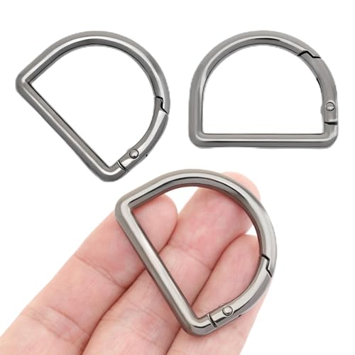 CRAFTMEMORE D-Ring-Schnallenclips zum Aufstecken, 4 Stück Schlüsselanhänger für Geldbörsenriemen SPD4 (Gunmetal, 3,8 cm) von CRAFTMEMORE