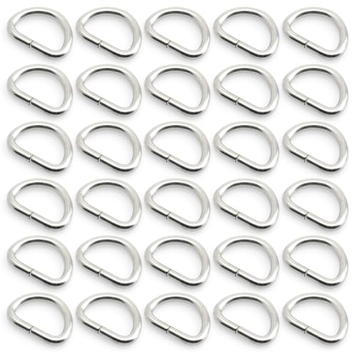CRAFTMEMORE D-Ring aus Metall, nicht geschweißt, für Taschen, Schlüsselband, 50 Stück (5/8 Zoll, Silber) von CRAFTMEMORE