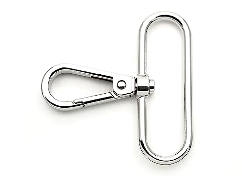 CRAFTMEMORE Drehbarer Karabinerhaken mit Karabinerverschluss, FS10 Taschenherstellung, 10 Stück (Silber, 1-1/2 Zoll) von CRAFTMEMORE