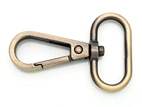 CRAFTMEMORE Karabinerhaken mit Drehgelenk, modische Clips, Geldbörsenherstellung, FS10, 10 Stück (gebürstetes Messing, 1,9 cm) von CRAFTMEMORE