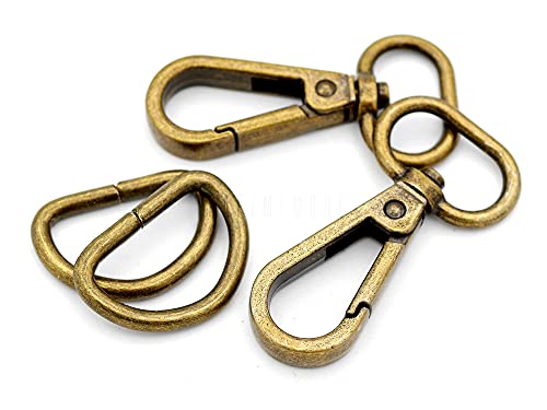 CRAFTMEMORE Karabinerhaken aus antikem Messing, Karabinerverschluss, Drehgelenk, mit D-Ring, 10 Sets CRAFTMEMORE Karabinerhaken aus antikem Messing, Karabinerverschluss, Drehgelenk, mit D-Ring, 10 Sets von CRAFTMEMORE