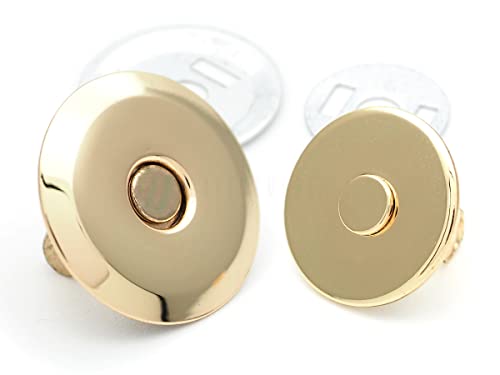 CRAFTMEMORE Magnetische Druckknöpfe, hochwertig, starker Verschluss zum Nähen von Handtaschen, 6 Stück, MNU (18 mm, Gold) von CRAFTMEMORE