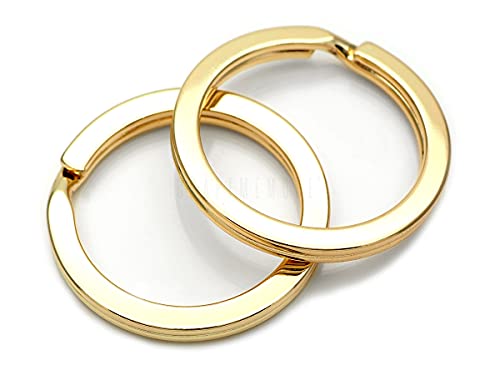 CRAFTMEMORE Schlüsselringe, hochwertige Schlüsselringe, Metall, flache Spaltringe für Autoschlüssel, DIY, Lederwaren, 10 Stück, VTKR (25 mm, KR34, Gold) von CRAFTMEMORE