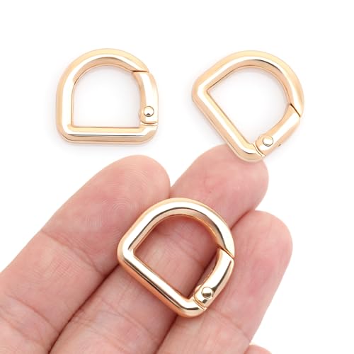 CRAFTMEMORE Schnapp-D-Ring-Schnallenclips, 4 Stück Schlüsselanhänger für Geldbörsenriemen SPD4, Gold, 5/8 Inch CRAFTMEMORE Schnapp-D-Ring-Schnallenclips, 4 Stück Schlüsselanhänger für Geldbörsenriemen SPD4, Gold, 5/8 Inch von CRAFTMEMORE