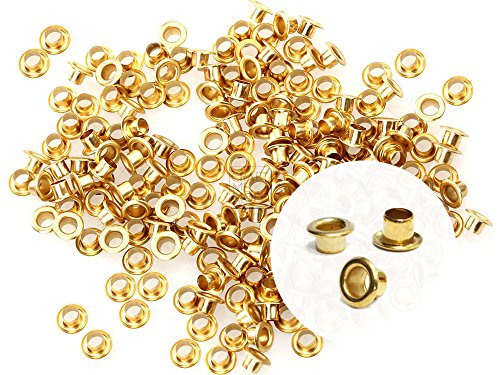 Craftmemore 3 mm Loch 200 Stück winzige Ösen selbstklebend für Perlen, Kleidung, Leder, Leinwand 3 mm gold Craftmemore 3 mm Loch 200 Stück winzige Ösen selbstklebend für Perlen, Kleidung, Leder, Leinwand 3 mm gold von CRAFTMEMORE