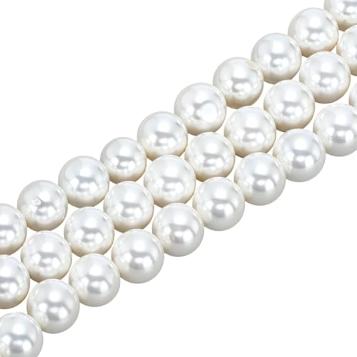 CRAFTYMELODY 1 Strang 8mm Natürliche Muschelperlen Rund Floral Weiß Lose Perlen Masse Zur Schmuckherstellung Zubehör Halskette CRAFTYMELODY 1 Strang 8mm Natürliche Muschelperlen Rund Floral Weiß Lose Perlen Masse Zur Schmuckherstellung Zubehör Halskette von CRAFTYMELODY