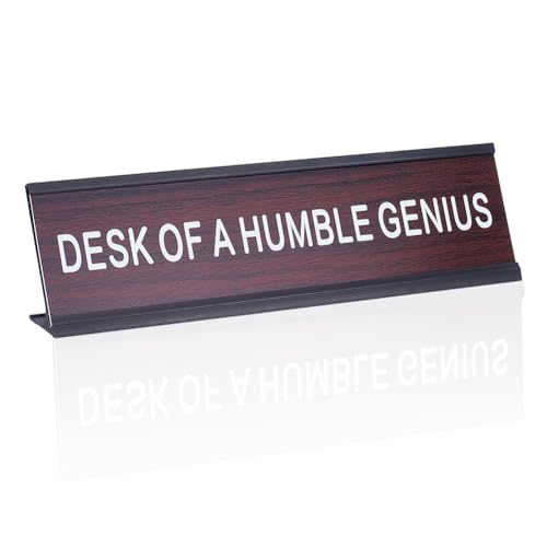 CRAFTYMELODY 1 Stück Lustige Schreibtischschilder Fürs Büro Schwarz Neuheit „A Humble Genius“ Schreibtischschild Aus Aluminiumlegierung Tischschildhalter In L Form Schreibtischzubehör CRAFTYMELODY 1 Stück Lustige Schreibtischschilder Fürs Büro Schwarz Neuheit „A Humble Genius“ Schreibtischschild Aus Aluminiumlegierung Tischschildhalter In L Form Schreibtischzubehör von CRAFTYMELODY