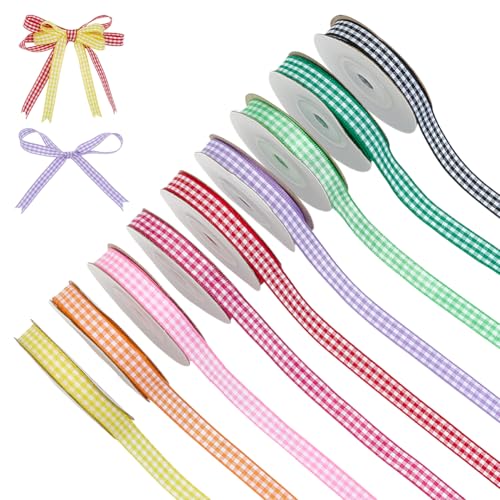 CRAFTYMELODY 10 Farbe 100 Yards Gingham Band 10 Rollen 3/8 Zoll Polyester Gingham Band Gemischte Farben Tartan Muster Für Party Dekor CRAFTYMELODY 10 Farbe 100 Yards Gingham Band 10 Rollen 3/8 Zoll Polyester Gingham Band Gemischte Farben Tartan Muster Für Party Dekor von CRAFTYMELODY