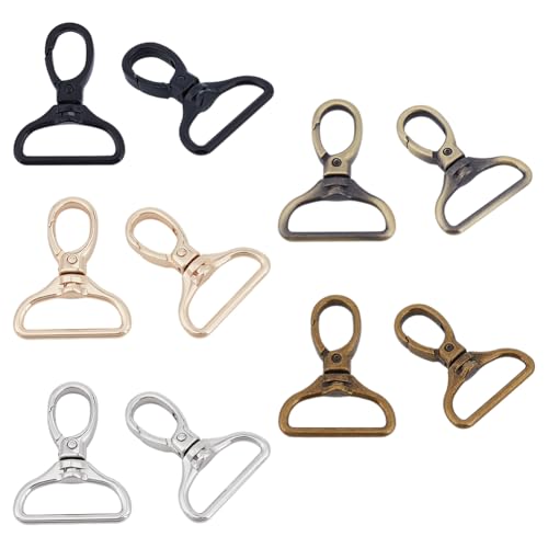 CRAFTYMELODY 10 Stück Ovale Karabinerhaken 5 Farben Legierung Drehverschlüsse Karabinerverschlüsse Schlüsselanhänger Clip Mode Clip Metall Karabinerhaken Druckknöpfe von CRAFTYMELODY