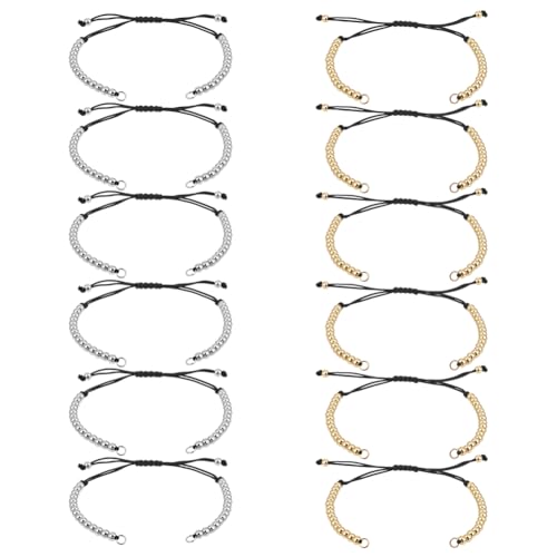 CRAFTYMELODY 10 Stück Verstellbare Schiebearmbänder 2 Farbige Nylonschnur Armbänder Mit Runden Messingperlen Seilschnur Kettenglied Anhängern CRAFTYMELODY 10 Stück Verstellbare Schiebearmbänder 2 Farbige Nylonschnur Armbänder Mit Runden Messingperlen Seilschnur Kettenglied Anhängern von CRAFTYMELODY