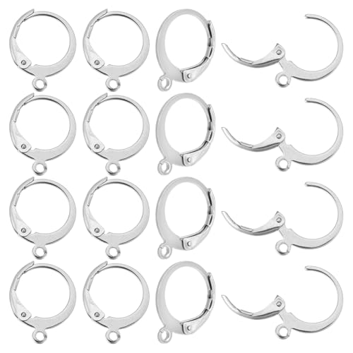 CRAFTYMELODY 100 Stück Französische Ohrringhaken Edelstahl Leverback Ohrring Beschläge Lever Back Runde Huggie Hoops Ohrhaken Mit Offener Schlaufe 14.5x12x2mm CRAFTYMELODY 100 Stück Französische Ohrringhaken Edelstahl Leverback Ohrring Beschläge Lever Back Runde Huggie Hoops Ohrhaken Mit Offener Schlaufe 14.5x12x2mm von CRAFTYMELODY
