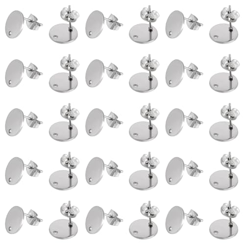 CRAFTYMELODY 100 Stück Ohrstecker Aus Edelstahl Flache Runde Ohrstecker Blanke Ohrstecker Mit Ohrrücken Für Ohrringe CRAFTYMELODY 100 Stück Ohrstecker Aus Edelstahl Flache Runde Ohrstecker Blanke Ohrstecker Mit Ohrrücken Für Ohrringe von CRAFTYMELODY
