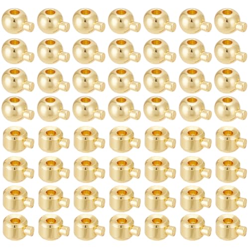 CRAFTYMELODY 100 Stück Quetschperlen In 2 Stilen 18 Karat Vergoldetes Messing Abstandsperlen Endstopper Schließfach Trenner Positionierungsperlen Für Die Schmuckherstellung CRAFTYMELODY 100 Stück Quetschperlen In 2 Stilen 18 Karat Vergoldetes Messing Abstandsperlen Endstopper Schließfach Trenner Positionierungsperlen Für Die Schmuckherstellung von CRAFTYMELODY