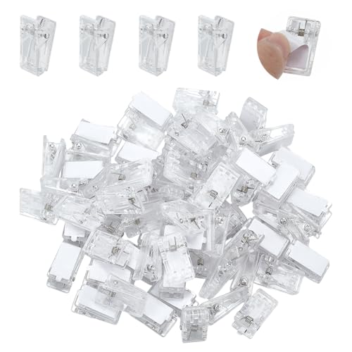 CRAFTYMELODY 100 Stück Selbstklebende Clips Transparenter Wandteppich Clip Aus Acryl Rechteckig Klebrige Hängefeder Foto Poster Display Kleine Hängefeder von CRAFTYMELODY