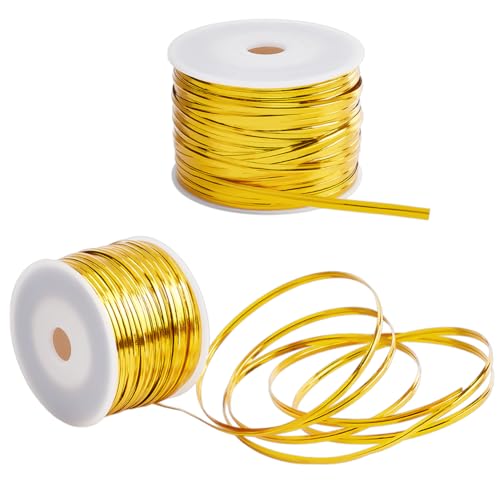 CRAFTYMELODY 100 Yards Holografische Metall Drehbinder Goldene Kunststoff Draht Drehbinder Geschenkband Dekorationszubehör Für Kunsthandwerk CRAFTYMELODY 100 Yards Holografische Metall Drehbinder Goldene Kunststoff Draht Drehbinder Geschenkband Dekorationszubehör Für Kunsthandwerk von CRAFTYMELODY