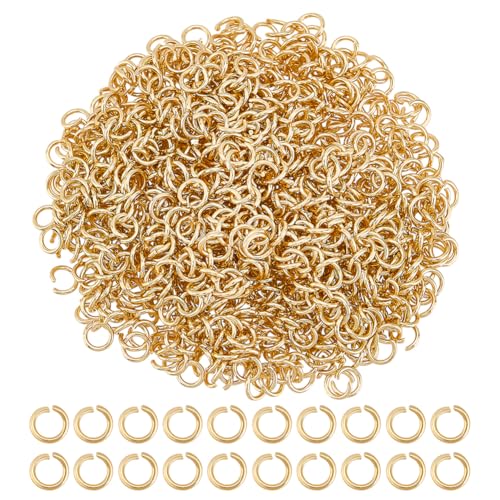 CRAFTYMELODY 1000 Stück 5mm 18 Karat Gold Offene Biegeringe Edelstahl Biegeringe Bulk Verbindungsmetall Schmuckverbinder Für Die Schmuckherstellung CRAFTYMELODY 1000 Stück 5mm 18 Karat Gold Offene Biegeringe Edelstahl Biegeringe Bulk Verbindungsmetall Schmuckverbinder Für Die Schmuckherstellung von CRAFTYMELODY