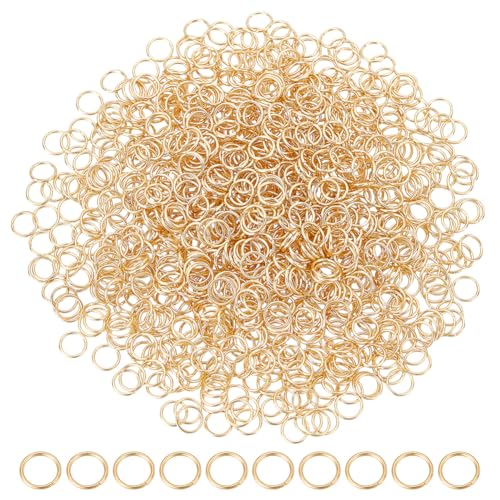 CRAFTYMELODY 1000 Stück 6mm 18 Karat Gold Offene Biegeringe Edelstahl Biegeringe Bulk Verbindungsmetall Schmuckverbinder Für Die Schmuckherstellung CRAFTYMELODY 1000 Stück 6mm 18 Karat Gold Offene Biegeringe Edelstahl Biegeringe Bulk Verbindungsmetall Schmuckverbinder Für Die Schmuckherstellung von CRAFTYMELODY