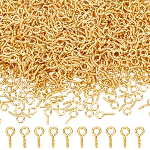 CRAFTYMELODY 1000 Stück Kleine Ösenstift Aufhänger Mit Schraubverschluss Perlenaufhänger Goldene Ösenhaken Ösenschrauben Aus Eisen Verbinder Für Die Schmuckherstellung CRAFTYMELODY 1000 Stück Kleine Ösenstift Aufhänger Mit Schraubverschluss Perlenaufhänger Goldene Ösenhaken Ösenschrauben Aus Eisen Verbinder Für Die Schmuckherstellung von CRAFTYMELODY