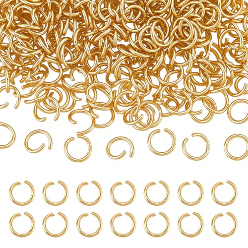 CRAFTYMELODY 1000 Stück Offene Biegeringe 24 Karat Vergoldeter Edelstahl 5mm Biegeringe Verbinder Halskettenreparatur Runde Ringbefunde CRAFTYMELODY 1000 Stück Offene Biegeringe 24 Karat Vergoldeter Edelstahl 5mm Biegeringe Verbinder Halskettenreparatur Runde Ringbefunde von CRAFTYMELODY
