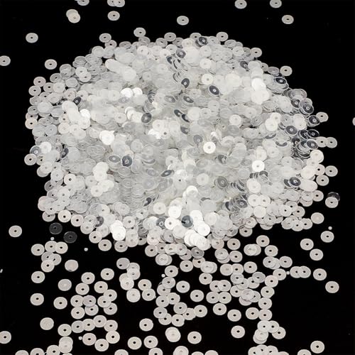 CRAFTYMELODY 100g Flache Runde Lose Pailletten Weißer Kunststoff PVC Schillernde Applikation Große Flitter Basteln CRAFTYMELODY 100g Flache Runde Lose Pailletten Weißer Kunststoff PVC Schillernde Applikation Große Flitter Basteln von CRAFTYMELODY