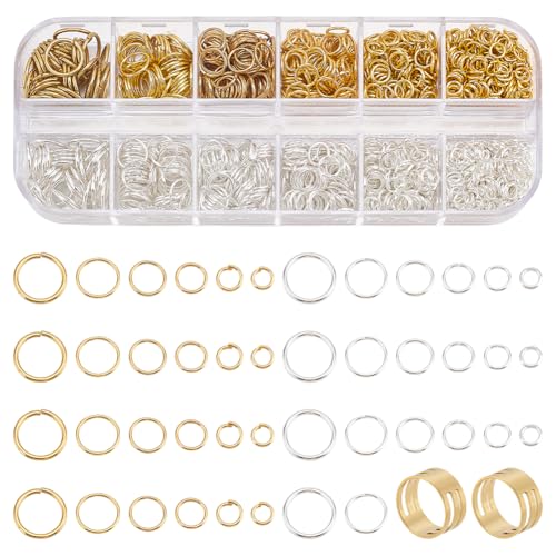 CRAFTYMELODY 1180 Stück Offener Biegering 4/5/6/7/8/10mm Verbindungsringe Aus Metalleisen Mit 2 Stück Messingringen Für Die Herstellung von Schmuckstücken Zum Selbermachen CRAFTYMELODY 1180 Stück Offener Biegering 4/5/6/7/8/10mm Verbindungsringe Aus Metalleisen Mit 2 Stück Messingringen Für Die Herstellung von Schmuckstücken Zum Selbermachen von CRAFTYMELODY