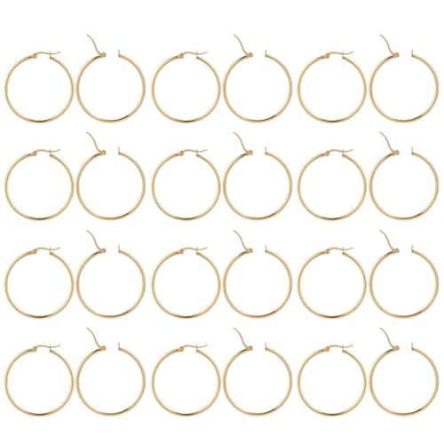 CRAFTYMELODY 12 Paar 18K Gold Huggie Hoop Ohrringe Edelstahl Ohrhaken Beschläge 33.5x2mm Dick Leverback Ohrhaken Für Schmuckherstellung Zubehör CRAFTYMELODY 12 Paar 18K Gold Huggie Hoop Ohrringe Edelstahl Ohrhaken Beschläge 33.5x2mm Dick Leverback Ohrhaken Für Schmuckherstellung Zubehör von CRAFTYMELODY
