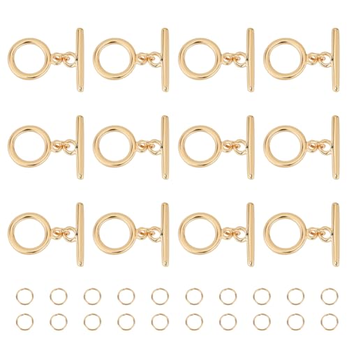 CRAFTYMELODY 12 Set Knebelverschlüsse 18 Karat Vergoldete T Bar Verschlüsse Aus Messing Mit 20 Biegeringen OT Knebelverbinder Für Die Schmuckherstellung CRAFTYMELODY 12 Set Knebelverschlüsse 18 Karat Vergoldete T Bar Verschlüsse Aus Messing Mit 20 Biegeringen OT Knebelverbinder Für Die Schmuckherstellung von CRAFTYMELODY