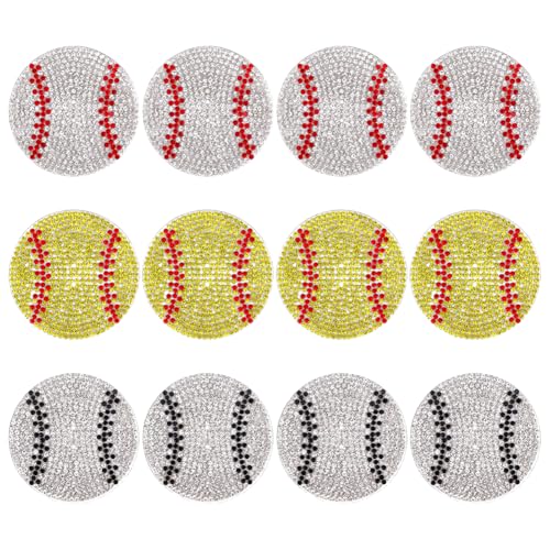 CRAFTYMELODY 12 Stück Strass Baseball Aufbügler 3 Farben Glitzernder Schmelzkleber Auf Der Rückseite Transferapplikation Strassbesatz CRAFTYMELODY 12 Stück Strass Baseball Aufbügler 3 Farben Glitzernder Schmelzkleber Auf Der Rückseite Transferapplikation Strassbesatz von CRAFTYMELODY