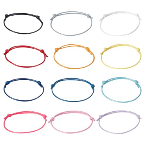 CRAFTYMELODY 120 Stück 12 Farben Verstellbare Armbandherstellung Koreanische Gewachste Polyesterschnur Armbandherstellung 40~70mm Gewebtes Seil Zur Schmuckherstellung von CRAFTYMELODY